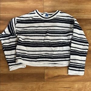 Striped Navy Blue and White Girl’s Sweater